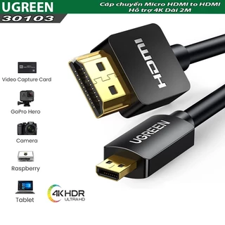 Cáp Micro HDMI sang HDMI 4k Ugreen 30148 30102 30103 30104 10550 ARC Hàng Chính Hãng HD127