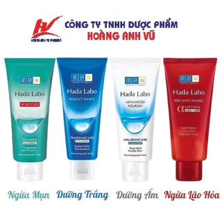 (HÀNG CTY) SỬA RỬA MẶT HADALABO CÁC LOẠI - HADALABO PERFECT WHITE/ADVANCED NOURISH/ANTI AGING/ACNE CARE - TUÝP 80G