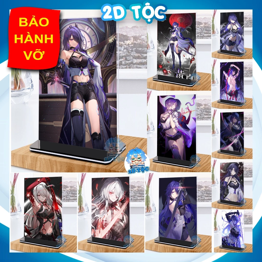 Khung ảnh Mica trong suốt Kích thước A4,A5 In hình Acheron Game Honkai Star Rail đế lùa màu đen - 2D Tộc Shop