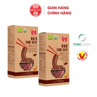 SET 2 HỘP PHỞ/ BÚN GẠO LỨT HỮU CƠ BÍCH CHI 200G