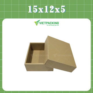 15x12x5 Combo 20 hộp carton nắp rời, hộp âm dương đựng ví da, dây nịt, phụ kiện