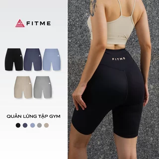 Quần tập gym yoga lửng Fitme legging nữ vải thun biker 2 lớp cạp cao tôn dáng bigsize QLTG