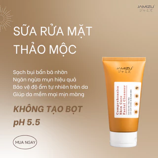 Sửa Rửa Mặt Thảo Mộc KHÔNG BỌT Jamizu 150ml - Làm sạch da dịu nhẹ, không khô căng, ngăn ngừa mụn