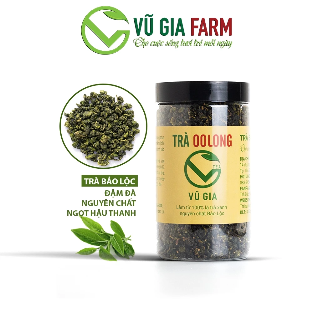 Trà olong nguyên chất Vũ Gia (200g/hũ) - Giảm cân an toàn, tăng cường hệ miễn dịch