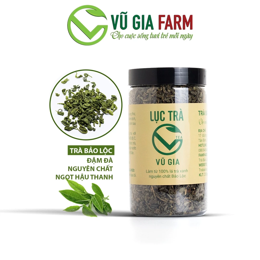 Lục Trà Nguyên Chất Bảo Lộc Vũ Gia (100g/hũ) - Thanh nhiệt cơ thể