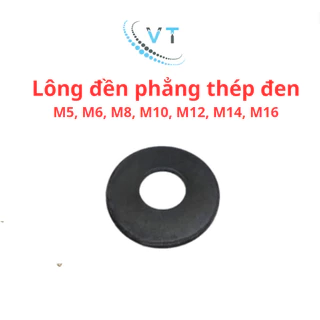 Long đền tròn phẳng thép đen M6, M8, M10, M12, M14, M16