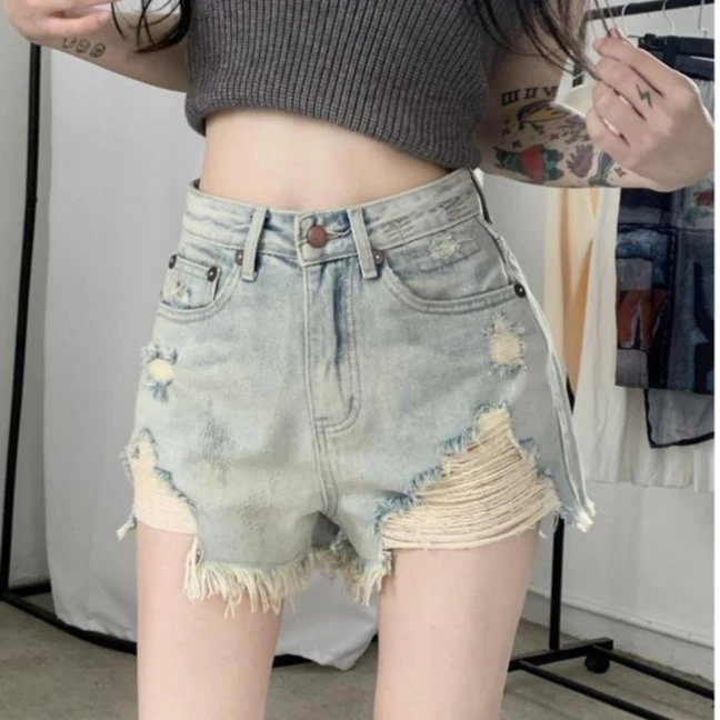 Quần Đùi Jeans Nữ,Quần Short Nữ Chất Liệu Denim Tua Rua Phong Cách Sexy Bụi Phố Hot Trend Korea L11