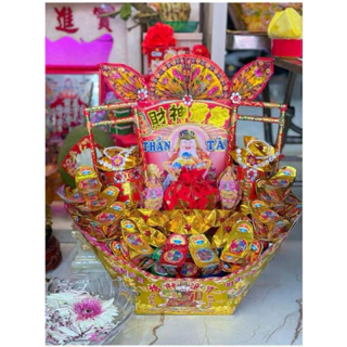 MÂM CÚNG THẦN TÀI, ÔNG ĐỊA SIZE LỚN 50x50cm_ Đặt mâm thiết kế ib shop