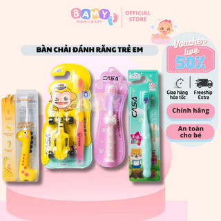 Bàn chải đánh răng cho bé thương hiệu Casa Nhật Bản chất liệu Cotton đầu mềm dành cho bé từ 1 - 4 tuổi