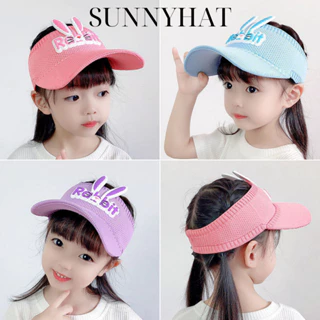 Mũ kết trẻ em tennis 2-8 tuổi 50-54cm Rabbit SUNNYHAT, nón lưỡi trai nửa đầu không nóc chống nắng cho bé chất len