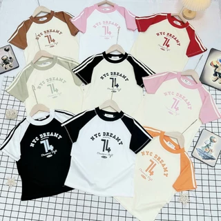 Áo Baby Tee sọc tay Borip NYC DREAMY Quảng Châu L1 Co Dãn 4 Chiều - Thiên An Shop