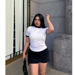 Áo Babytee Bigsize Ôm Dáng Bo Viền Năng Động Size Tới 85kg Shop NOTE.BIGSIZE