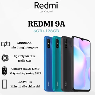 Redmi 9A 6GB+128GB 6.53" Màn hình lớn pin 5000mAh