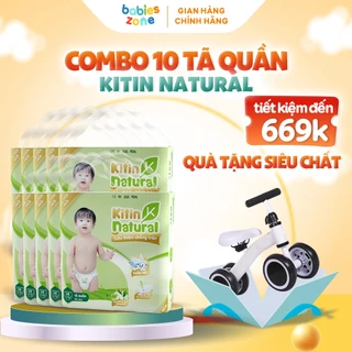 [10 BỊCH + QUÀ] Tã Bỉm Quần KINTIN NATURAL thương hiệu Việt mỏng thoáng 2mm, trà xanh kháng khuẩn đủ size