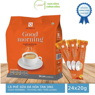 Cafe Sữa TRẦN QUANG Bịch 24 Gói Good morning Hòa Tan 3 in 1