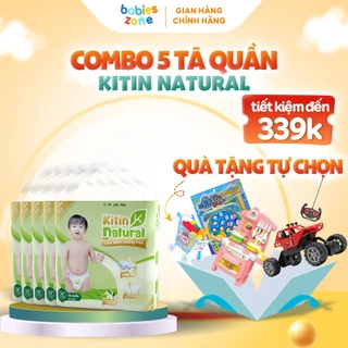 [Combo 5 Bịch + Quà] Tã Bỉm Quần Kitin Natural size M L XL XXL XXXL thấm hút tốt, chống tràn và siêu mềm mịn cho bé