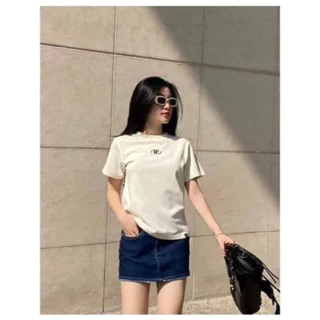 Áo thun Baby Tee thêu W chất cotton khô