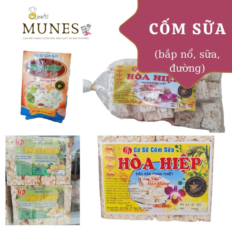 [Giảm 50% qua video] Cốm sữa sấy Hòa Hiệp (200g) - Đặc sản Phan Thiết