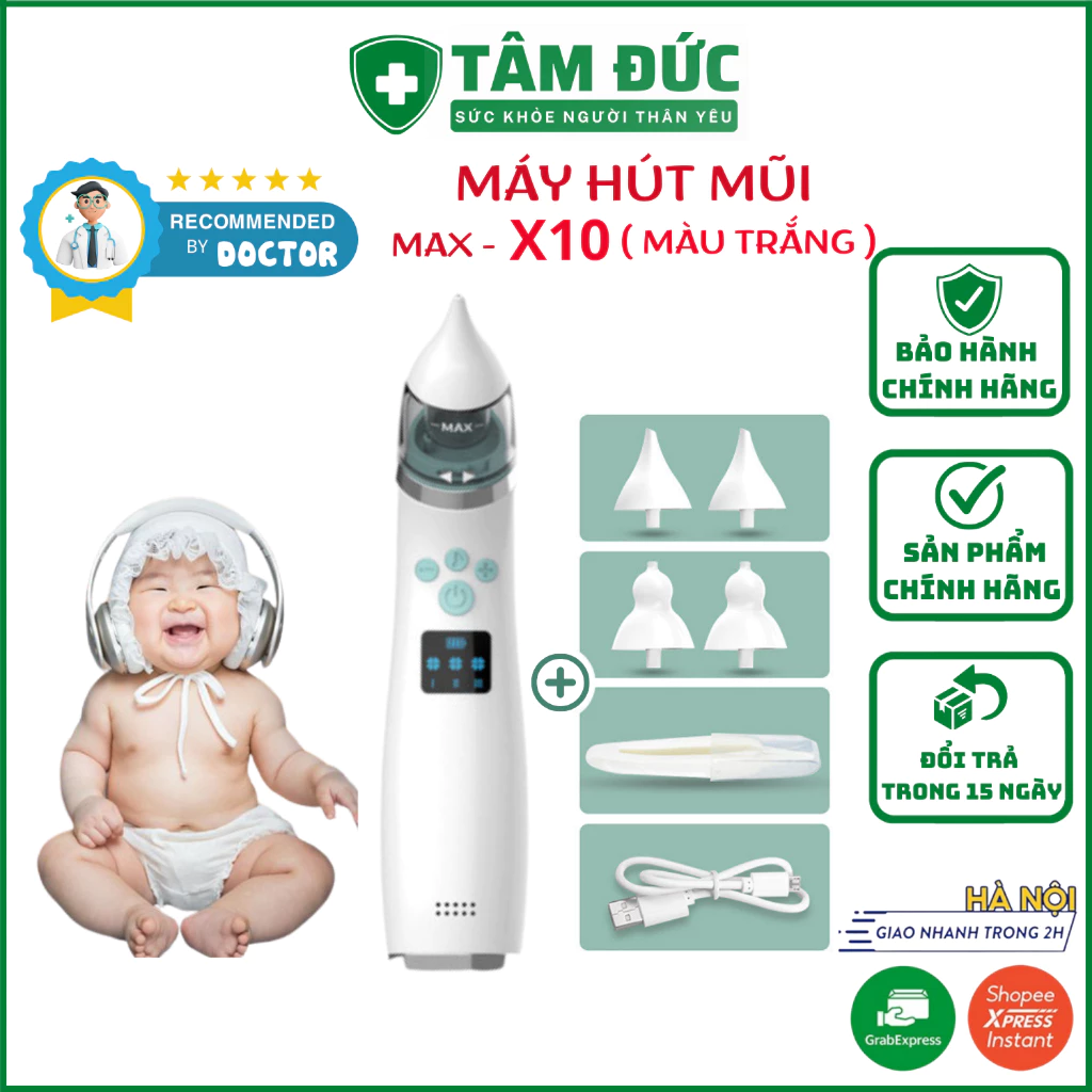 Máy Hút Mũi Cho Bé Trẻ Sơ Sinh T10 [ BẢO HÀNH ĐỔI TRẢ 15 NGÀY ] Sử Dụng Đầu Hút Cao Su Cao Cấp, Dùng Làm Sạch Mũi