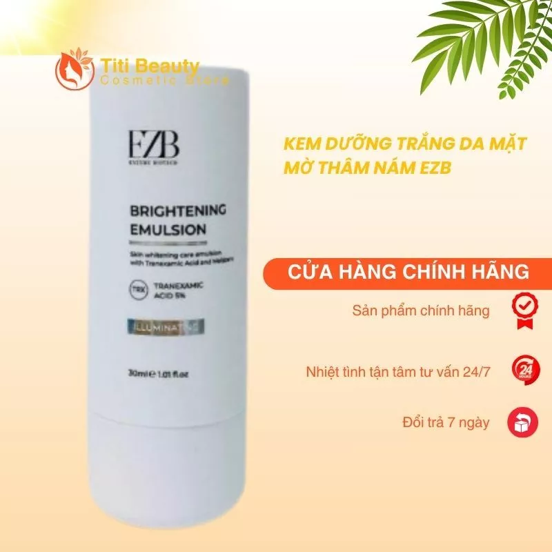 Kem dưỡng trắng da mặt mờ thâm nám EZB 30ml: trắng sáng da mờ thâm nám bảo vệ da khỏi tác động của tia UV