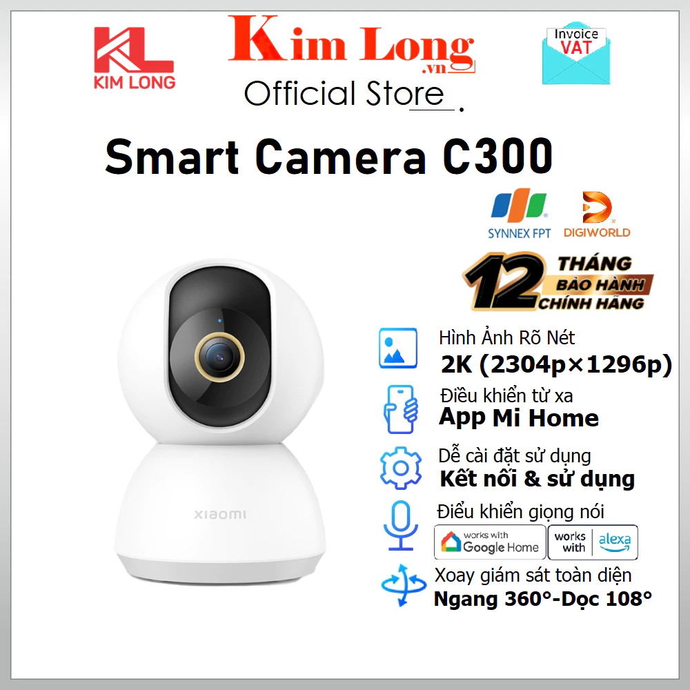 Camera quan sát Xiaomi C300 Smart 2K Bản quốc tế - Bảo hành 12 tháng chính hãng