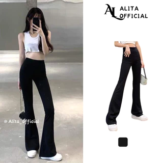 Quần ống loe cạp cao legging dáng dài Alita Quần legging nữ ôm ống loe dáng dài QD13