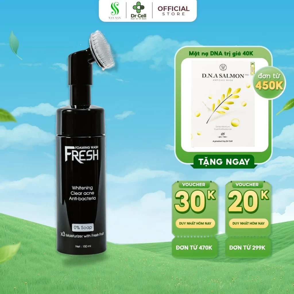 Sửa rửa mặt Fresh hổ trợ làm sạch da, ngăn ngừa mụn 150ml - Dr Cell