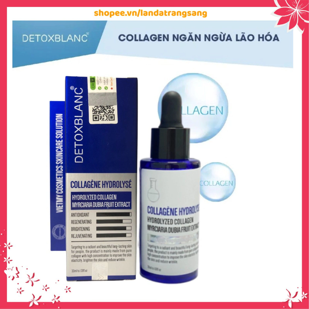 [Chính hãng]Serum dưỡng collagen thuỷ phân dưỡng trắng chống lão hóa da mặt chuyên sâu detox blanc
