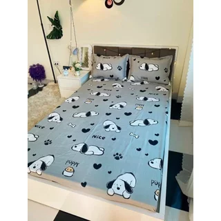 Set 4 Món Ga Gối Kèm Vỏ Ôm 80cm/1m/1m2/1m4/1m6, mẫu cún đốm