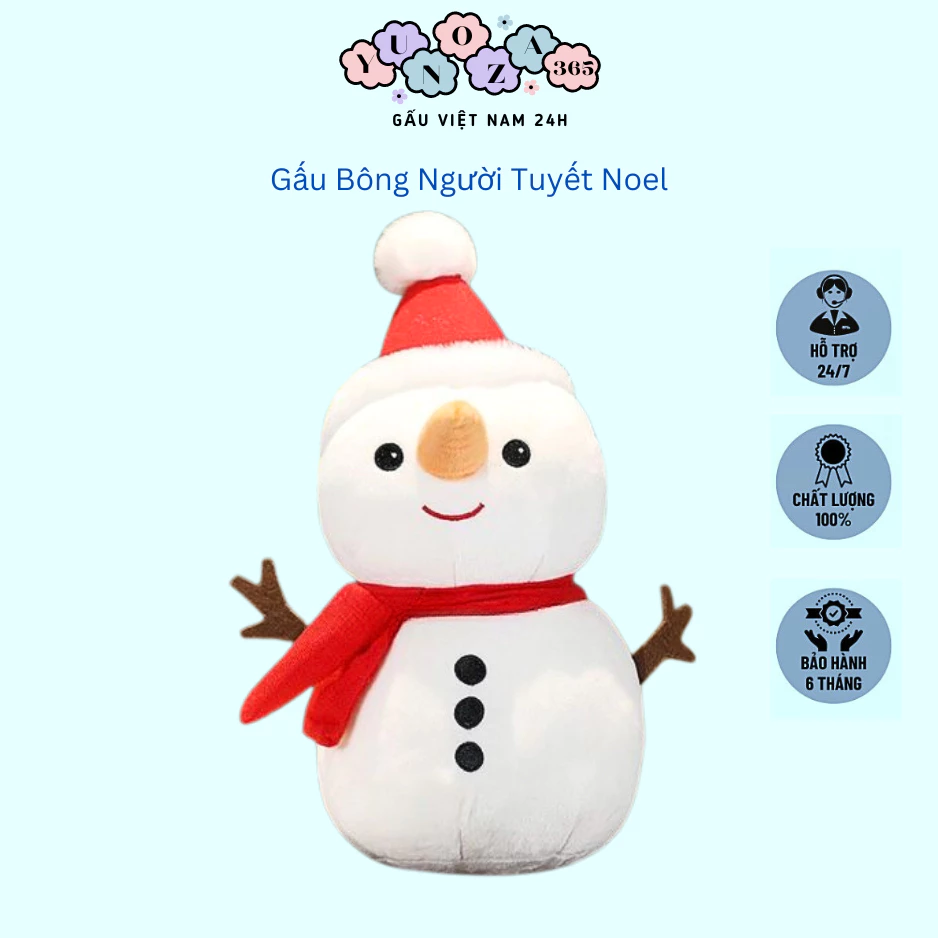 Gấu Bông Người Tuyết Noel Gíang Sinh Qùa Tặng Decor Trang Trí Cute Size Nhỏ Chất Liệu An Toàn Cho Bé YUNOZA 2024