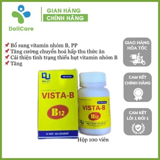 Vitamin Vista-B B12 Bổ sung vitamin thiết yếu cho cơ thể lọ 100 viên