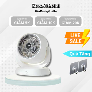 Quạt Tích Điện Mini [ BẢO HÀNH 12 THÁNG] Để Bàn Tròn Xoay 210 Độ Có 4 Chế Độ Không Tiếng Ồn Tiện Lợi Dùng Gia Đình