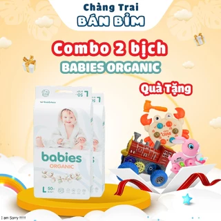 [ COMBO 2 BỊCH + QUÀ ] Tã Bỉm Babies Organic size NB76/S66/M56/L46 thấm hút vượt trội, chống hăm, chống tràn