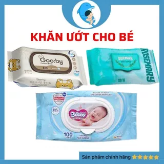 Khăn ướt Bobby/Rosemary/Gooby không mùi cho bé 100 tờ/gói (Xanh)