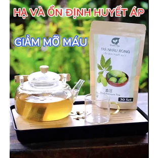 Trà Huyết Áp Nhàu Rừng,Giảo Cổ Lam ổn định huyết áp, Giảm mỡ máu, Ngăn xơ vữa mạch máu, Bình ổn huyết áp, Túi 30 túi lọc