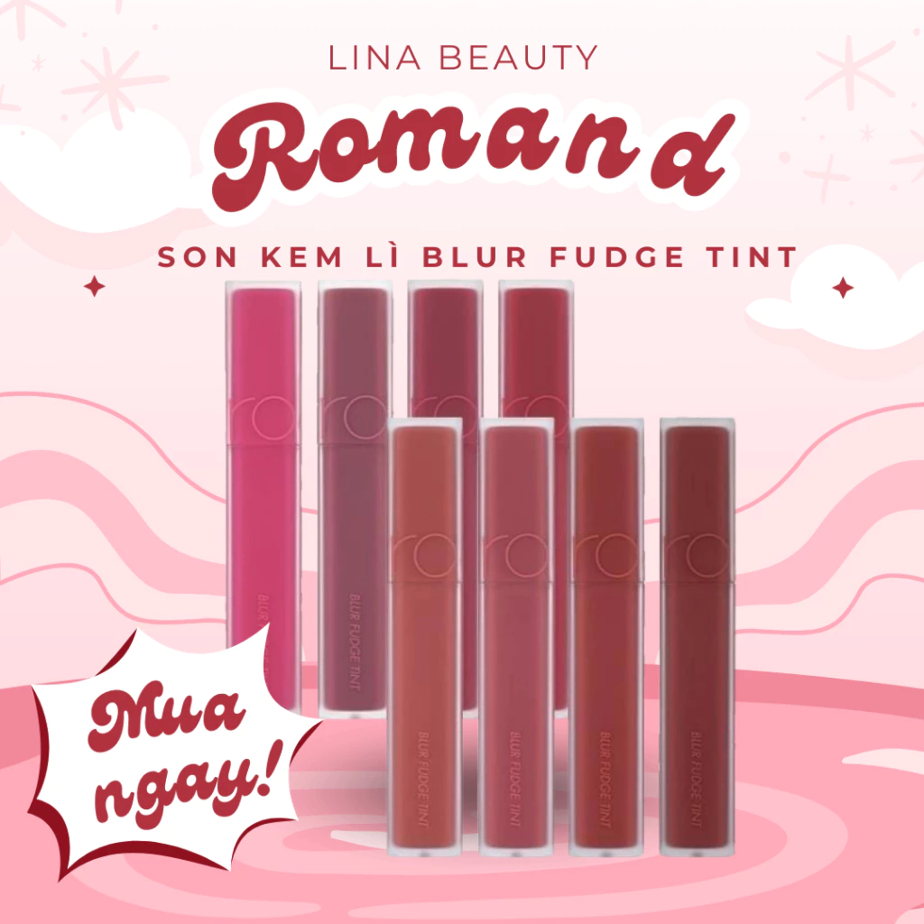 [TEM CHÍNH HÃNG] Son Kem Lì, Lên Màu Chuẩn, Mịn Môi Romand Blur Fudge Tint 5g