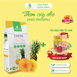 Thơm (Dứa) sấy dẻo ít đường thượng hạng Nonglamfood hộp100g | Ăn vặt tốt cho sức khỏe| Healthy Snack