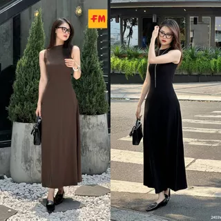 Váy suông dáng dài nữ form dáng om body sexy chất vải thun gân mát mẻ Freesize 2403VDUS0041801