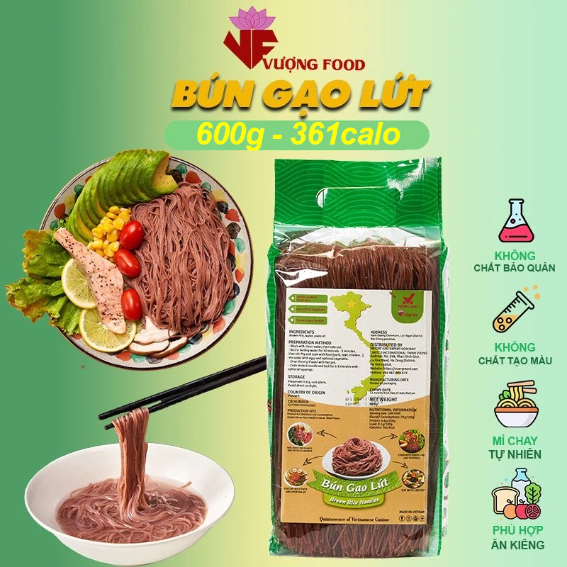 Mỳ Gạo Lứt Vượng Food đặc sản Bắc Giang  - Việt Nam 600g- 1kg