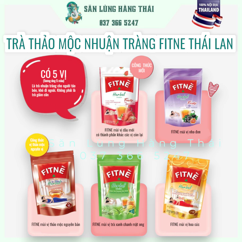 Trà Fitne Thái Lan (40 Gói Đủ Vị)