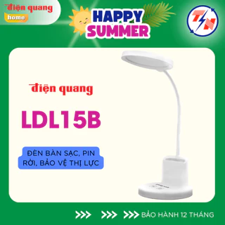 Đèn Bàn LED Cảm Ứng Điện Quang ĐQ LDL15B 10 W (10W, Màu Trắng, Đổi Màu, Đế Gác Điện Thoại Và Hộp Cắm Bút)