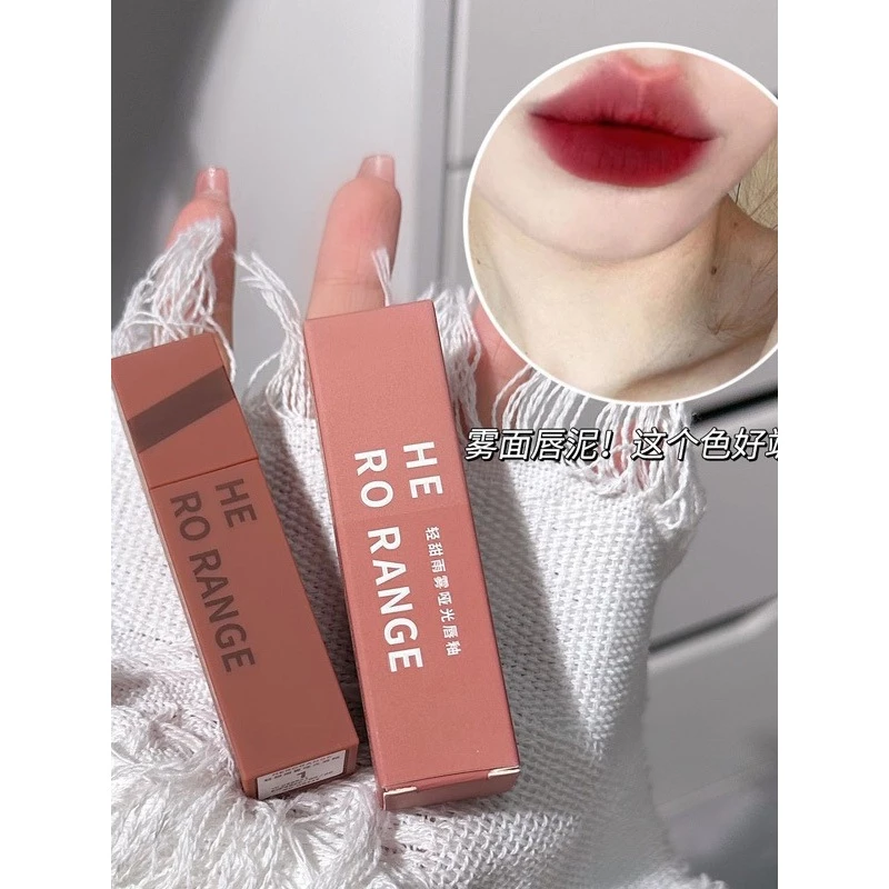 Son Kem Lì Herorange Màu Nhung Sương Mềm Mịn Lâu Trôi Mềm Môi Herorange® Matte Lip Color