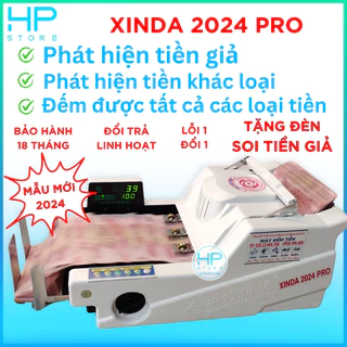 [TẶNG ĐÈN SOI TIỀN GIẢ] Máy đếm tiền phát hiện tiền giả, phát hiện tiền khác loại XINDA - 2024PRO, mẫu mới 2024