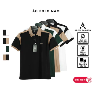 Áo polo nam mùa hè cộc tay, áo thun cotton co giãn 4 chiều chuẩn form AROSE FASHION POLO 02