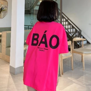 Áo phông nam nữ unisex Chữ Báo in to sau áo QUANAOPHUKIEN-Áo thun tay lỡ freesize unisex form rộng chất cotton cháy phố