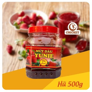 Mứt Dâu Tây YUNIE Hũ 500g- Dùng trong pha chế, đồ uống, ăn với sanwich, làm bánh Đặc sản Đà Lạt.