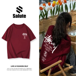 Salute Áo phông Đỏ mận nữ local brand basic tee unisex form rộng tay ngắn 100%Cotton Y0899