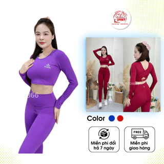 Bộ tập gym yoga aerobic nữ , bộ thể thao nữ , bộ dài tay quần dài TT( hàng đẹp)