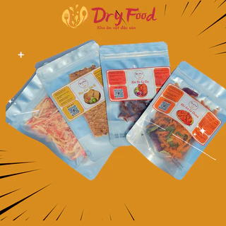 Combo đồ ăn vặt Dry Food khô bò Củ Chi, khô gà lá chanh, mực cán tẩm gia vị, mực hấp nước dừa, khô cá mú - size dùng thử