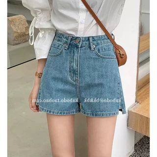 Quần Short Jeans Nữ  , Quần Đùi Nữ Xẻ Gấu Màu Xanh Chất Liệu Bền Đẹp Phong Cách Trung Giản Dị Năng Động L006